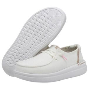 Hey Dude White Shoes with Pink Accents